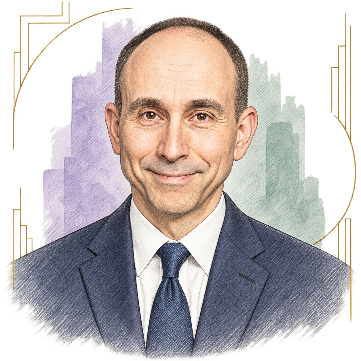 Art Deco portrait of Anthony Lipp
