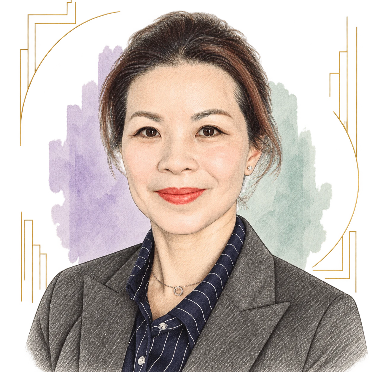 Art Deco portrait of Irene Chau