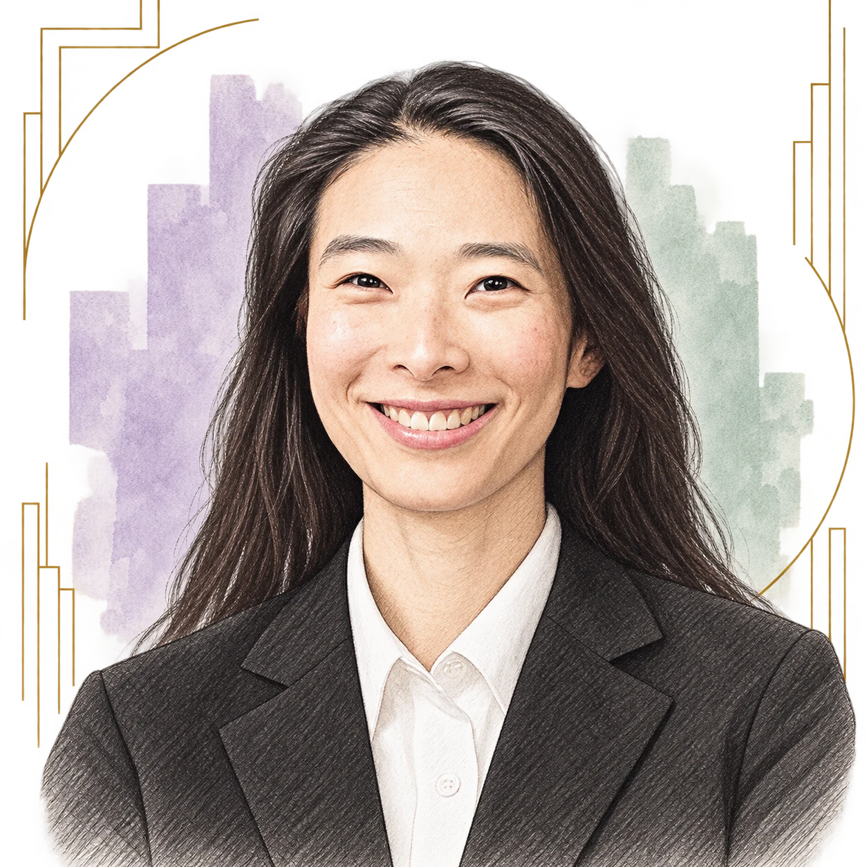 Art Deco portrait of Mei Lin Ng Wnuk