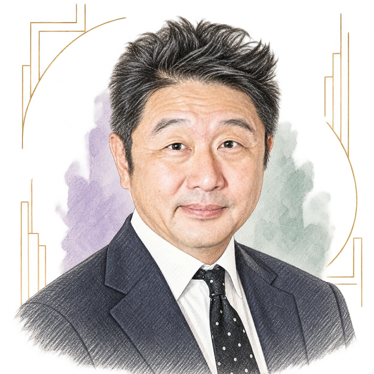Art Deco portrait of Steven Goh